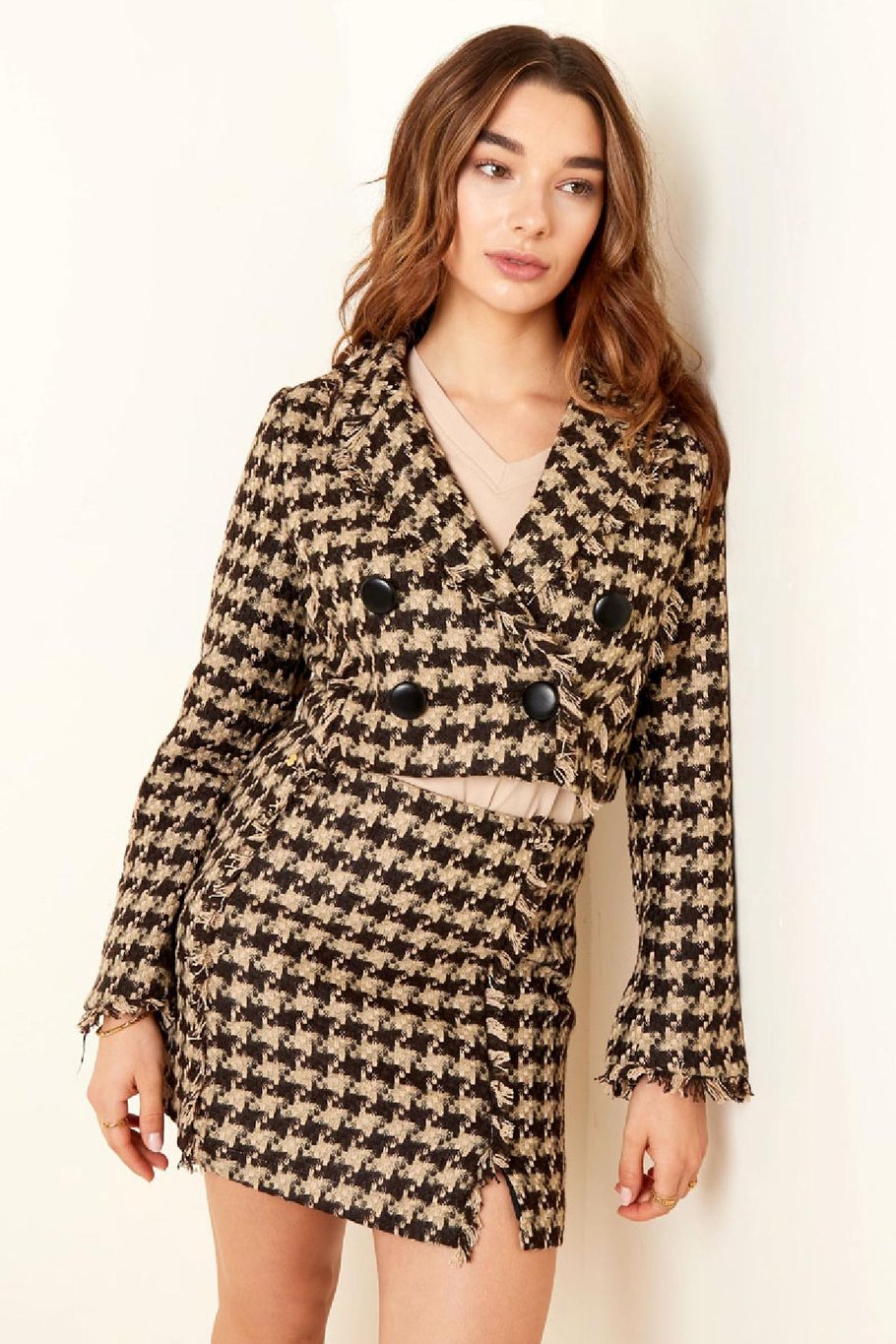 Pied-de-poule-Jacke - Urlaubs-Essentials Schwarz &amp; Beige S Bild4